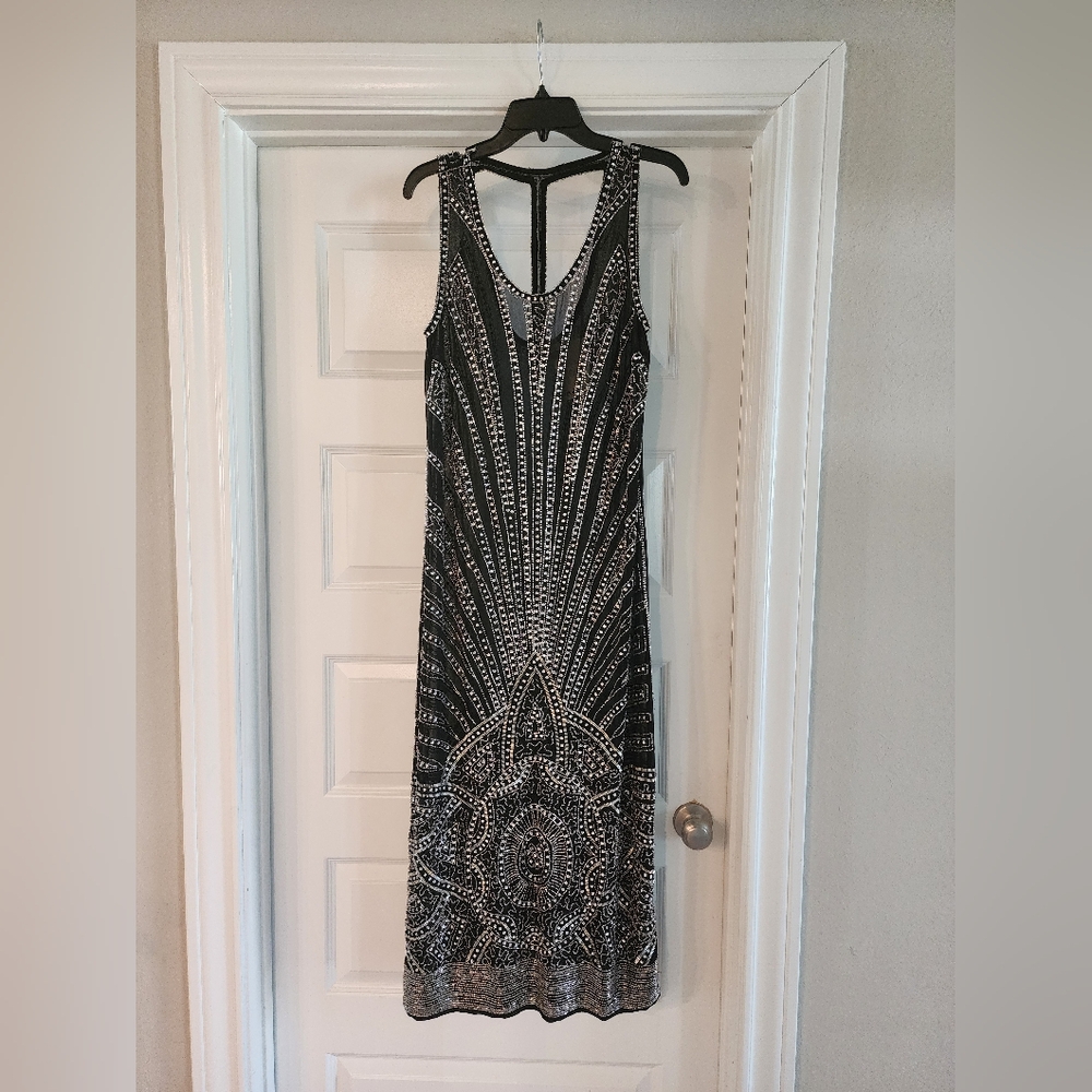 ASOS Black and Silver Flapper 20s Style Dress